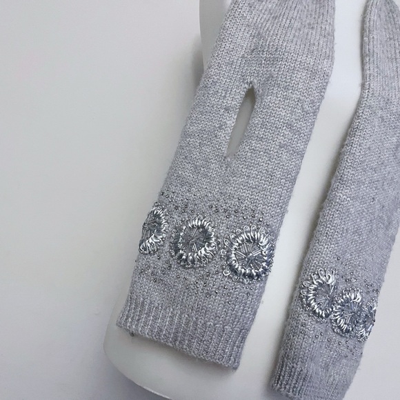 Talbots wool alpaca mohair blend gray scarf chic girly snow winter - Picture 4 of 4